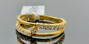 22k Ring Solid Gold ELEGANT Charm Ladies Thin Band SIZE 7.75 "RESIZABLE" r2390 - Royal Dubai Jewellers