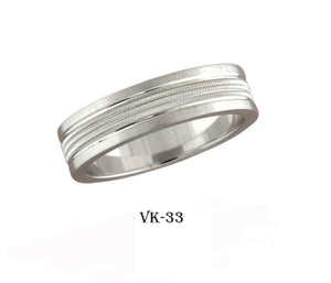 14k Solid Gold Elegant Ladies Modern Vertical Carbide Flat Band 6MM Ring VK33v - Royal Dubai Jewellers