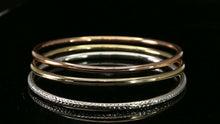 10k Bangle Solid Gold Simple Dazzling Tri Color Set Modern Bangle Design B4190 - Royal Dubai Jewellers