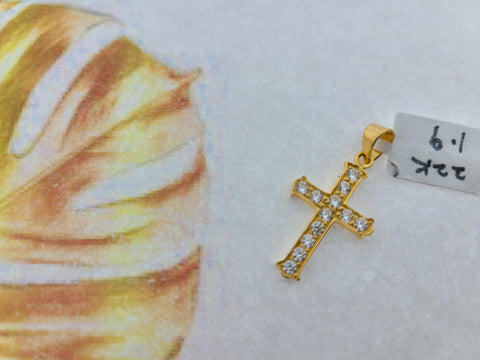 22K Solid Gold Cross Pendant P3519Z - Royal Dubai Jewellers