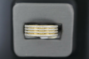 18k Solid Gold Elegant Ladies Modern Sand Finish Band Ring R9223m - Royal Dubai Jewellers