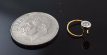 Authentic 18K Yellow Gold Nose Ring Round-Cut-Diamond VS2 n071 - Royal Dubai Jewellers