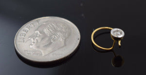 Authentic 18K Yellow Gold Nose Ring Round-Cut-Diamond VS2 n116 - Royal Dubai Jewellers