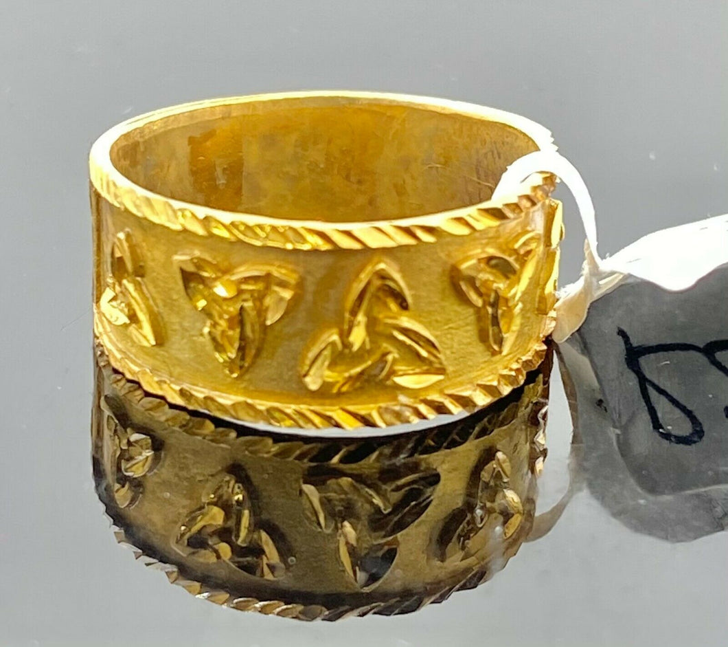 22k Ring Solid Gold ELEGANT Charm Mens Floral Band SIZE 8 