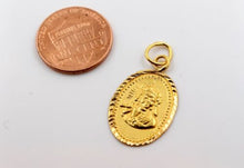 22k Solid Gold Lord Krishna krishan gopal OM OHM pendant locket charm P1041 ns - Royal Dubai Jewellers