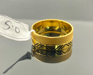 21k Solid Gold Simple Plain Designer Band r3720 - Royal Dubai Jewellers
