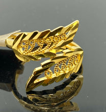 22k Ring Solid Gold ELEGANT Filigree Leaf Design Ladies Band r2398 - Royal Dubai Jewellers