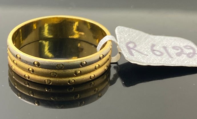 18k Solid Gold Simple Mil-Grain Band r6122 - Royal Dubai Jewellers