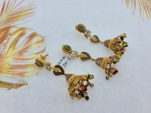 22K Solid Gold Antique Pendant Set P5139 - Royal Dubai Jewellers
