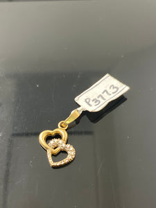 10k Solid Gold Simple Double Heart Pendant p3773 - Royal Dubai Jewellers