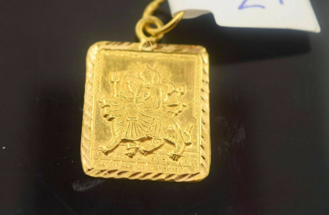 22k Jewelry Solid Gold SHRI Vaishnu DURGA MATA OM OHM AHM Pendant ns - Royal Dubai Jewellers