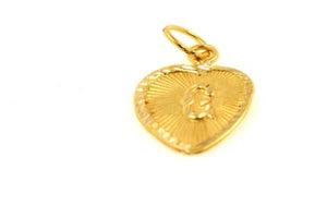 22k 22ct Solid Gold Charm Letter G Pendant Heart Design p1182 ns - Royal Dubai Jewellers