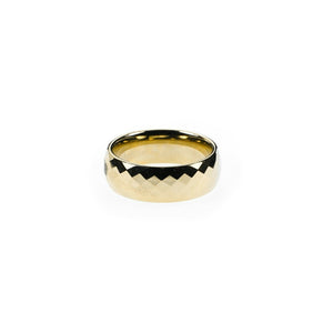 Solid Yellow Gold Simple Sparkly Plain Ring Modern Design SM73 - Royal Dubai Jewellers
