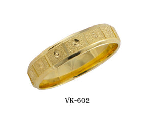 14k Solid Gold Elegant Ladies Modern Stone Finished Flat Band 5mm Ring VK602v(Y) - Royal Dubai Jewellers