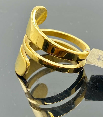 22k Ring Solid Gold ELEGANT Modern High Polished Twist Ladies Band r2382z - Royal Dubai Jewellers