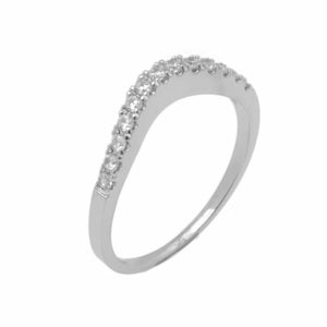 18k Solid Gold Ladies Modern American Diamond Curved Infinity Ring D2141v - Royal Dubai Jewellers