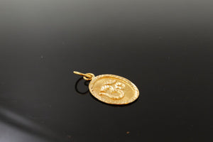 22k 22ct Solid Gold Hindu RELIGIOUS OM Pendant Locket Diamond Cut p1010 m - Royal Dubai Jewellers