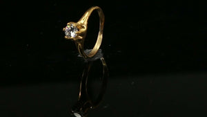 22k Ring Solid Gold ELEGANT Charm Mens Solitaire Band SIZE 4 "RESIZABLE" r2451 - Royal Dubai Jewellers