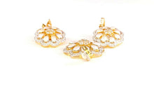 22k Pendant Set Solid Gold ELEGANT Classic Floral Pearl Pendant Set p2138 - Royal Dubai Jewellers
