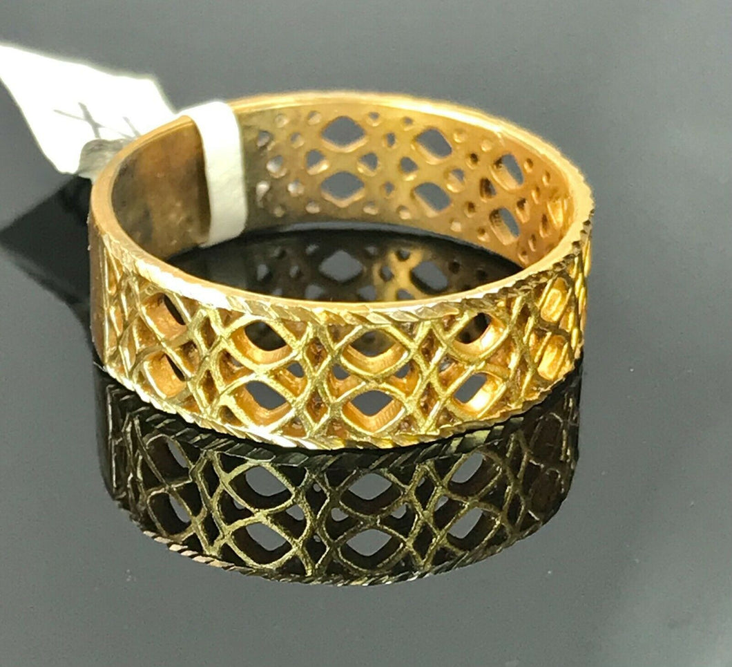 22k Ring Solid Gold ELEGANT Charm Men Geometric Band SIZE 11 