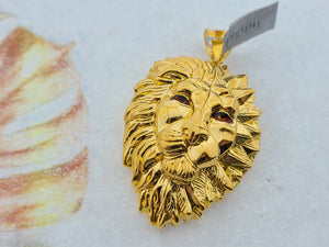 22K Solid Gold Lion Face Pendant P5441 - Royal Dubai Jewellers