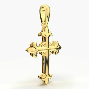 22k Solid Yellow Gold Unisex Jewelry Elegant Cross Pendant CGP33 - Royal Dubai Jewellers