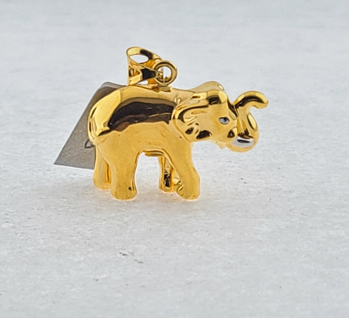 22K Solid Gold Elephant Pendant P5518Z - Royal Dubai Jewellers