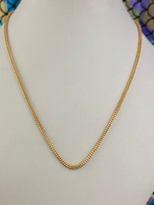 22k Chain Solid Gold Ladies Square Shape with Two tone Bead Popcorn Design c0413 - Royal Dubai Jewellers