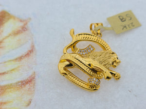22K Solid Gold Lion Pendant P5425 - Royal Dubai Jewellers