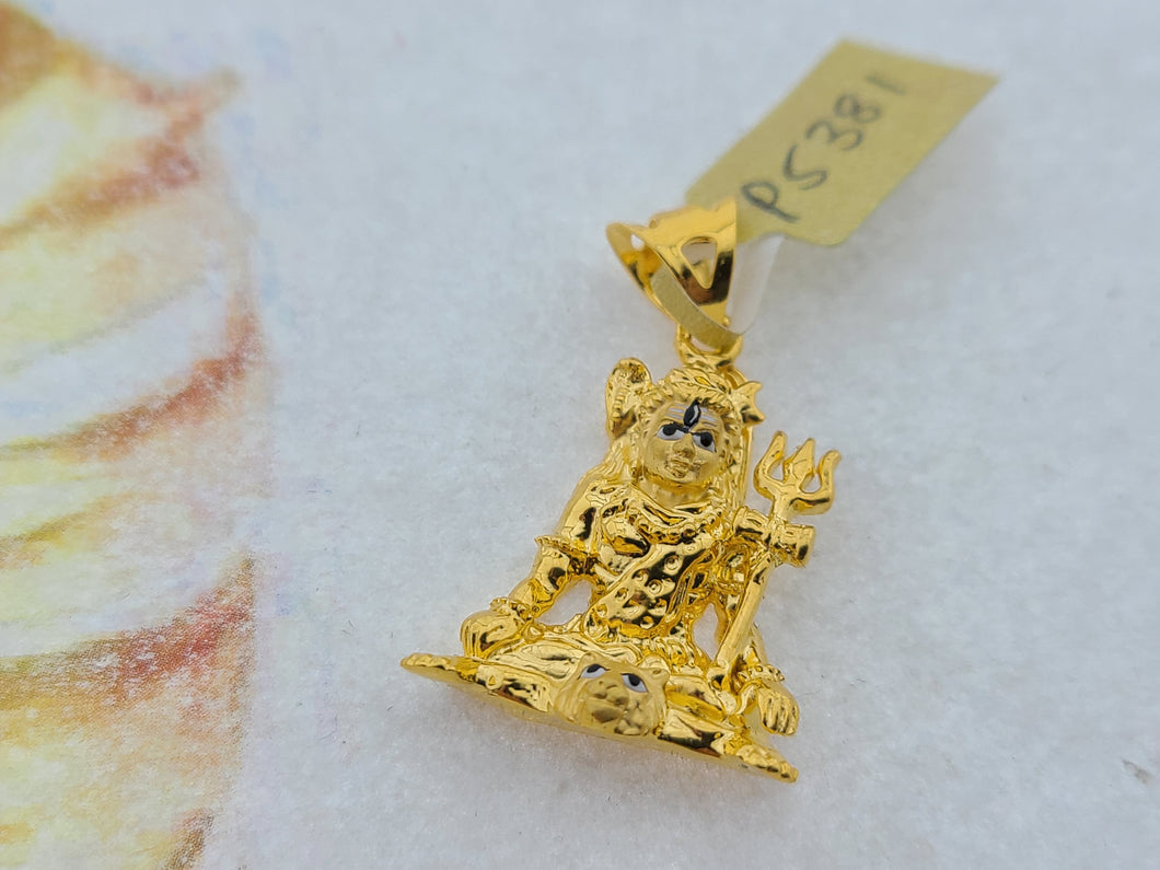 22K Solid Gold Lord Shiv Pendant P5381 - Royal Dubai Jewellers