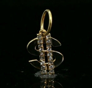 22k Pendant Solid Gold ELEGANT Simple Diamond Cut Cash Money Pendant P2200 mon - Royal Dubai Jewellers