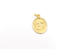 22k 22ct Solid Gold Hindu RELIGIOUS OM Pendant Locket Diamond Cut p1010 m - Royal Dubai Jewellers