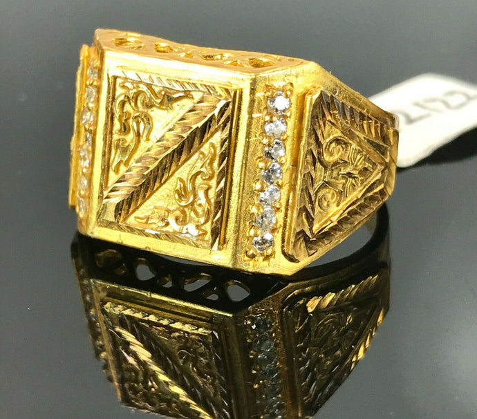 22k Ring Solid Gold ELEGANT Charm Men Filigree Band SIZE 10.75