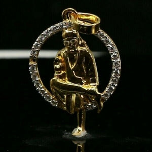 22k Pendant Solid Gold ELEGANT Classic Religious Sai Baba Pendant p3038 - Royal Dubai Jewellers