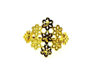 22k Ring Solid Gold ELEGANT Charm Ladies Floral Band SIZE 8 "RESIZABLE" r2382 - Royal Dubai Jewellers