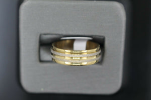 18k Solid Gold Elegant Ladies Modern Sand Finish Band Ring R9255m - Royal Dubai Jewellers