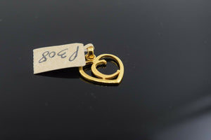 22k Solid Gold Charm Pendant Simple Alphabet HEART Letter C Design p308 - Royal Dubai Jewellers