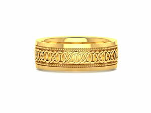 22k Ring Solid Yellow Gold Ladies Jewelry Modern Infinity Loop Pattern CGR14 - Royal Dubai Jewellers