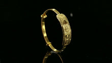 22k Bangle Solid Gold Simple Children Religious Sikh Diamond Cut Bangle cb1311 - Royal Dubai Jewellers