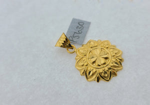23k Solid Gold Ladies Designer Floral Pendant P5630 - Royal Dubai Jewellers