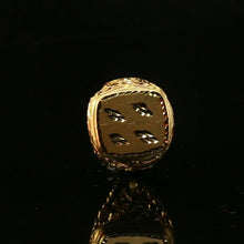 22k Ring Solid Gold Elegant Square Mens Diamond Cut Ring Size R2064 mon - Royal Dubai Jewellers