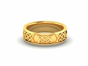 22k Ring Solid Yellow Gold Ladies Jewelry Modern Geometric Pattern CGR19 - Royal Dubai Jewellers
