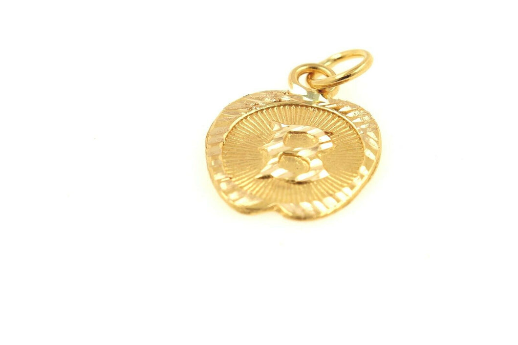 22k 22ct Solid Gold Charm Letter B Pendant Apple Design p1223 ns - Royal Dubai Jewellers