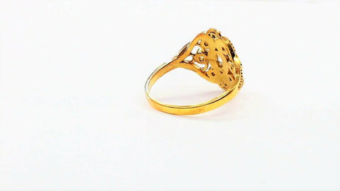 22k Ring Solid Gold ELEGANT Charm Ladies Floral Band SIZE 7.5 "RESIZABLE" r2331 - Royal Dubai Jewellers