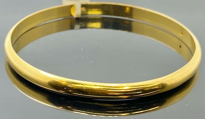 22k Bangle Solid Gold Elegant Modern Plain High Polished Design B404 - Royal Dubai Jewellers