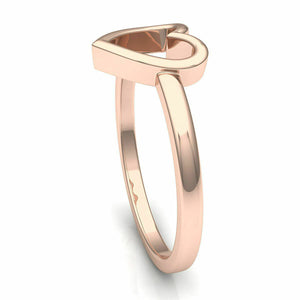 18k Ring Solid Rose Gold Ladies Jewelry Modern Heart Pattern CGR7R - Royal Dubai Jewellers