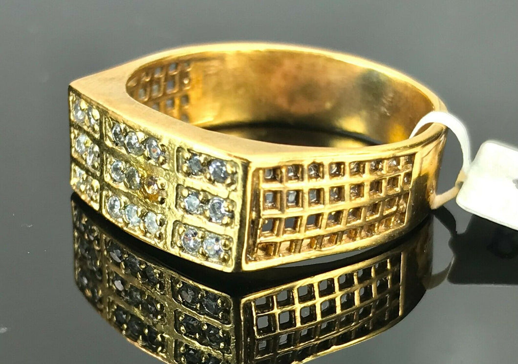 22k Ring Solid Gold ELEGANT Charm Men Band SIZE 10.5 