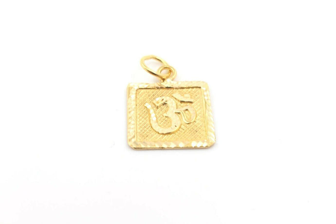 22k 22ct Solid Gold Hindu RELIGIOUS OM Pendant Charm Locket Diamond Cut p1013 ns - Royal Dubai Jewellers