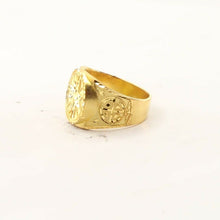 22k Ring Solid Gold Elegant Geometric Design Men Ring Size R2057 mon - Royal Dubai Jewellers