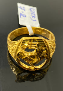 22K Solid Gold Filigree Ring R6803 - Royal Dubai Jewellers